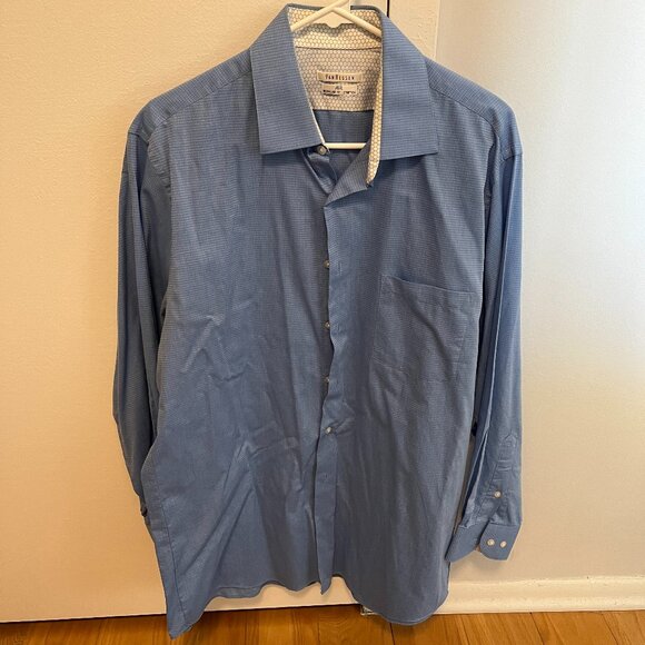 Van Heusen Air Button Down Sky Blue Shirt Regular Stretch Fit - Picture 1 of 2